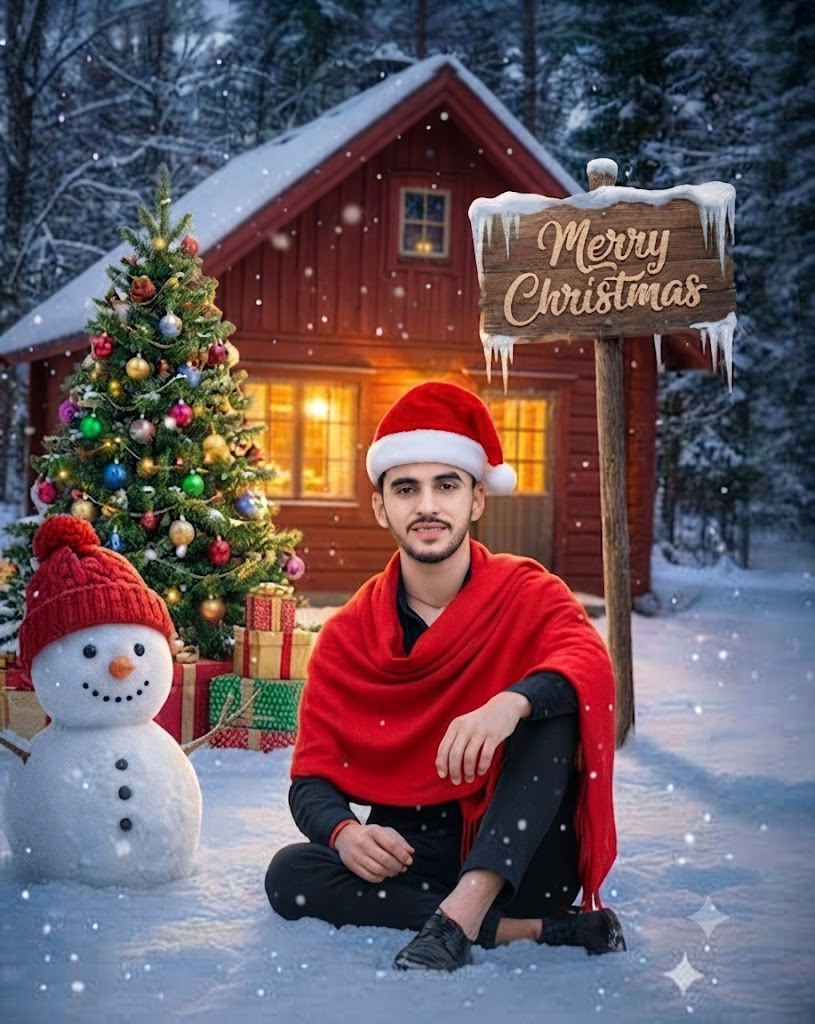 The Snowy Cabin Noel: A High-Definition 8k Holiday Fine-Art Portrait