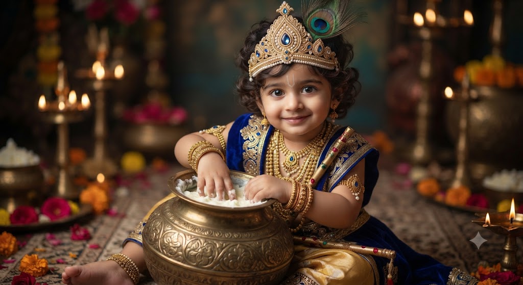 Little Krishna: A High-Definition 8k Cultural Fine-Art Portrait