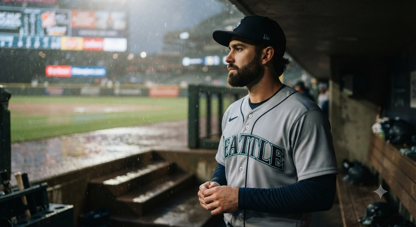Rain Delay Dugout Baseball Portrait