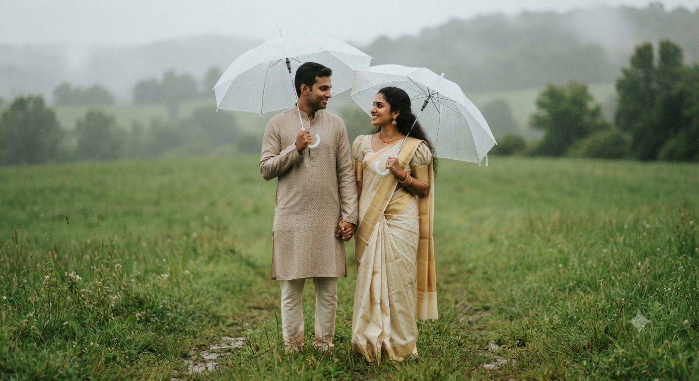 The Rainy Field Serenade: A South Asian Monsoon Portrait