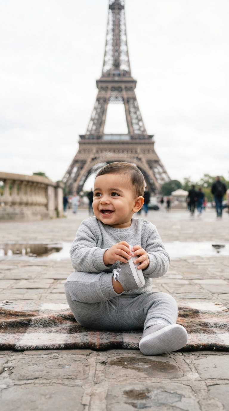 Parisian Eiffel Baby Portraitt