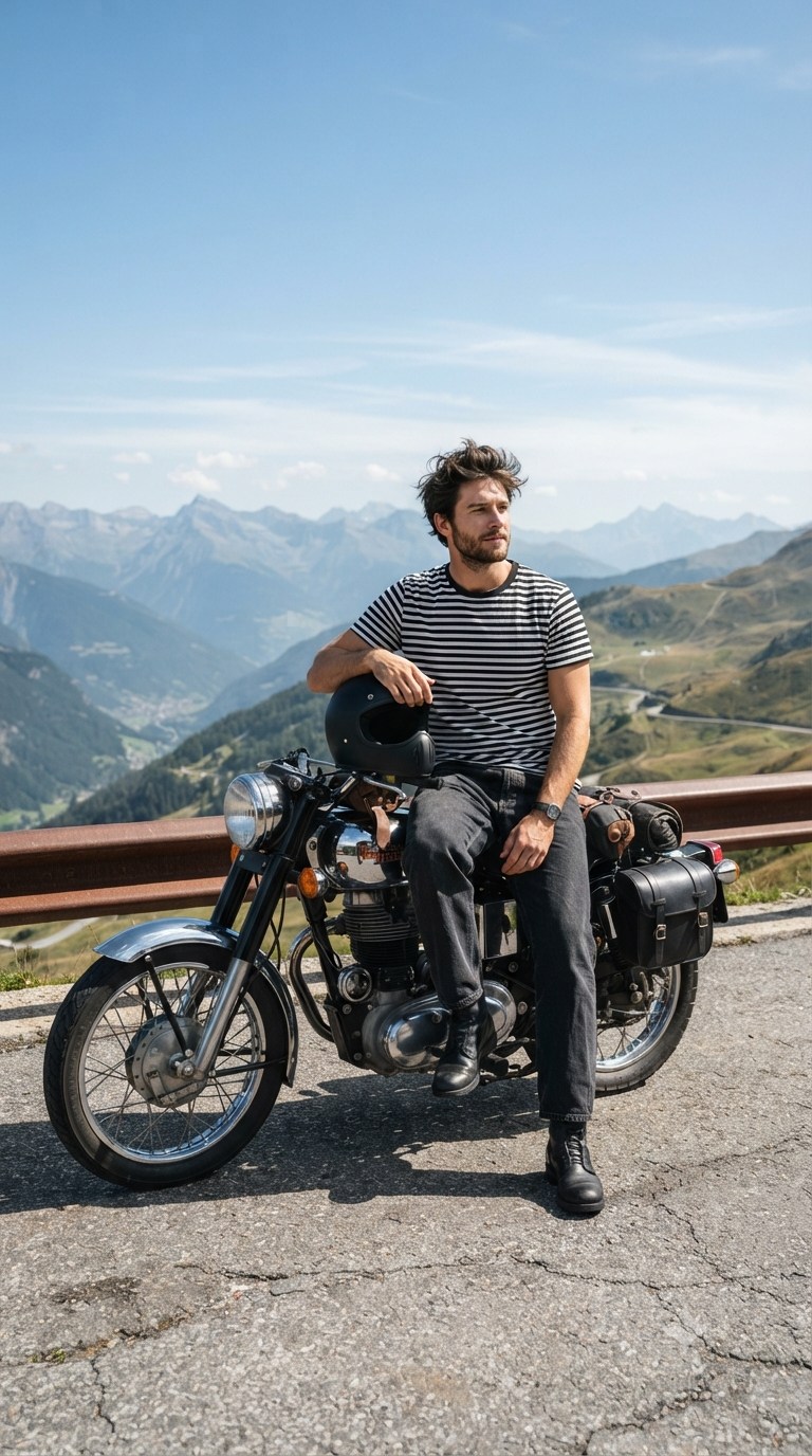 Mountain Overlook Royal Enfield Adventure Travel Portrait