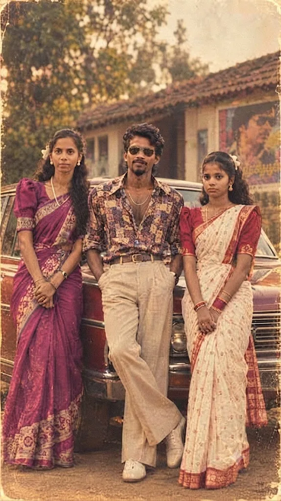 The Retro Film Still: A 1970s South Indian Period Portrait
