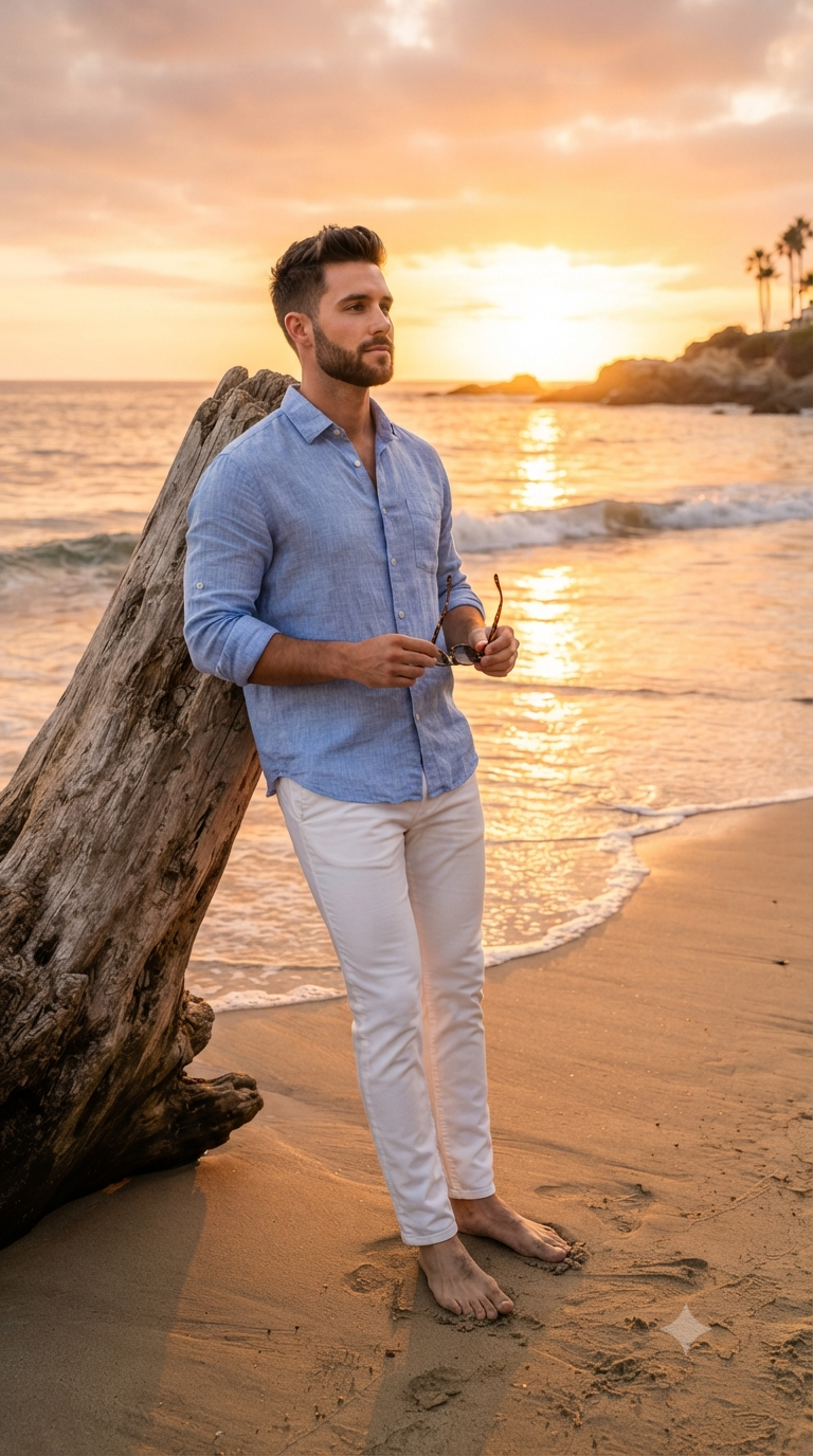Sunset Beach Driftwood Portrait