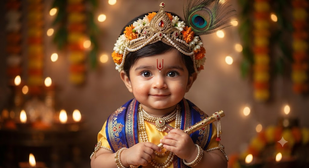 Little Krishna's Halo: A High-Definition 8k Portrait