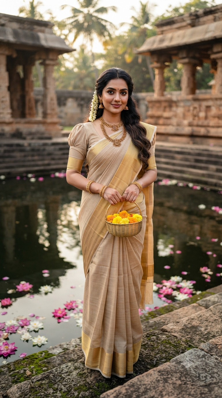 Temple Tank Flower Basket Portrait