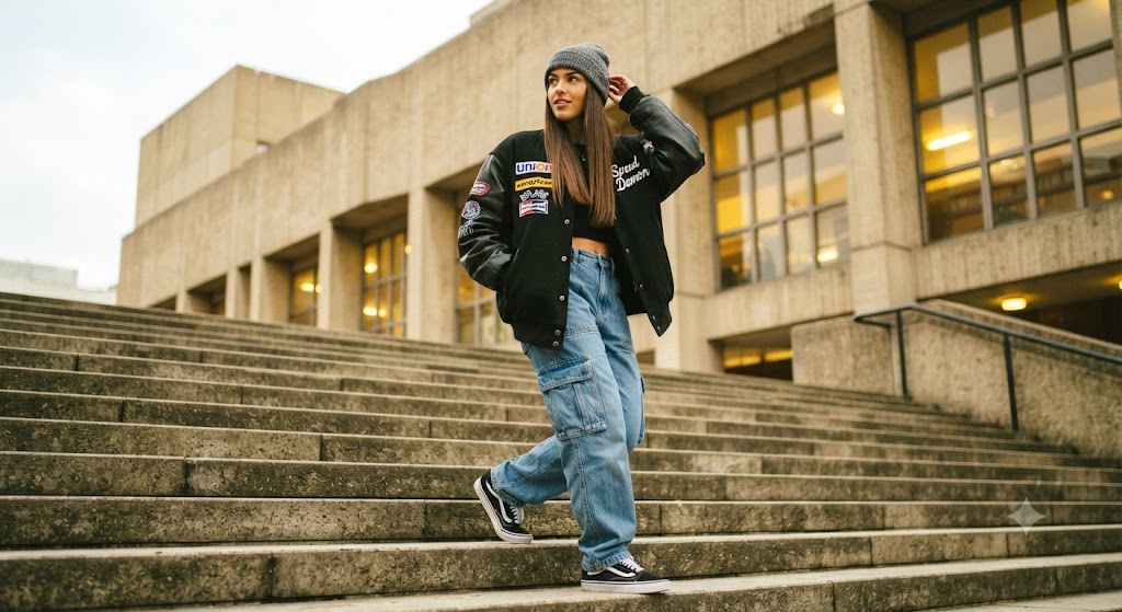 90s Hip-Hop Streetwear Staircase Pose