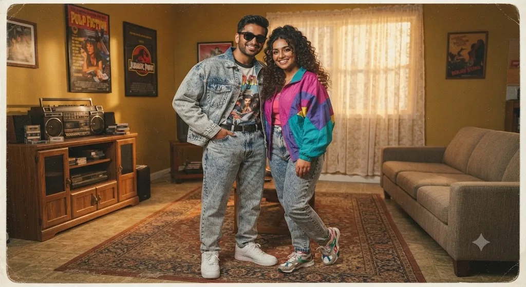 The 1990s Nostalgia Throwback: A Couples Retro Portrait