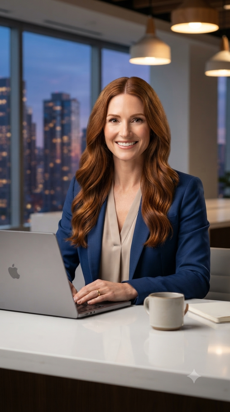 Twilight Blue Suit Executive Portrait