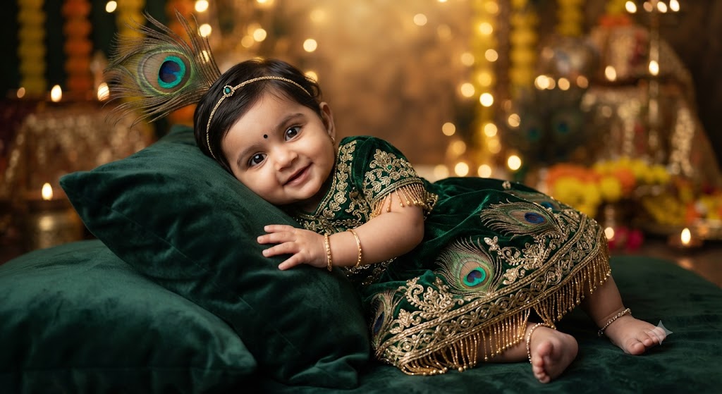 Divine Detail: A High-Definition 8k Portrait of Little Krishna