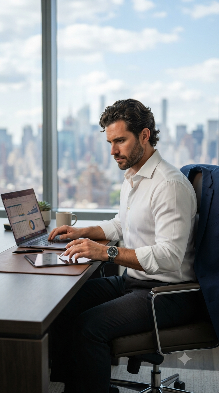 Executive Desk Workflow Portrait