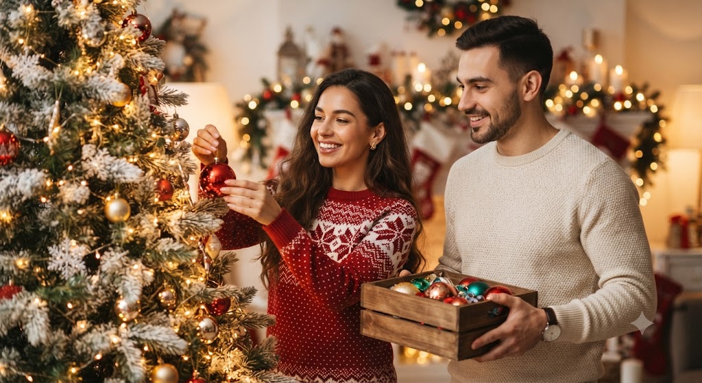 Decorating the Christmas Tree Together