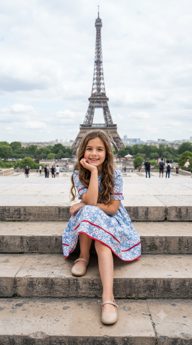Parisian Steps Girl Portrait