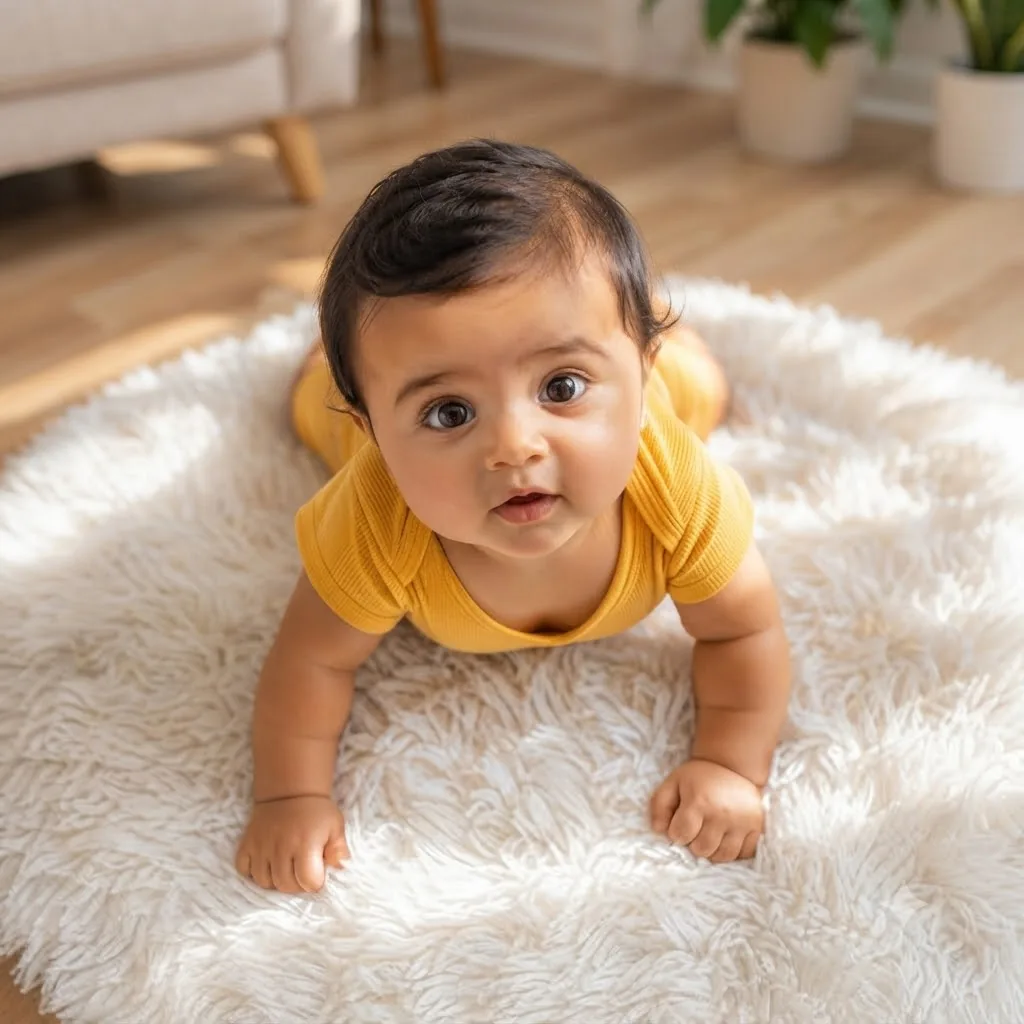 The Yellow Romper: A Cozy Tummy-Time Portrait
