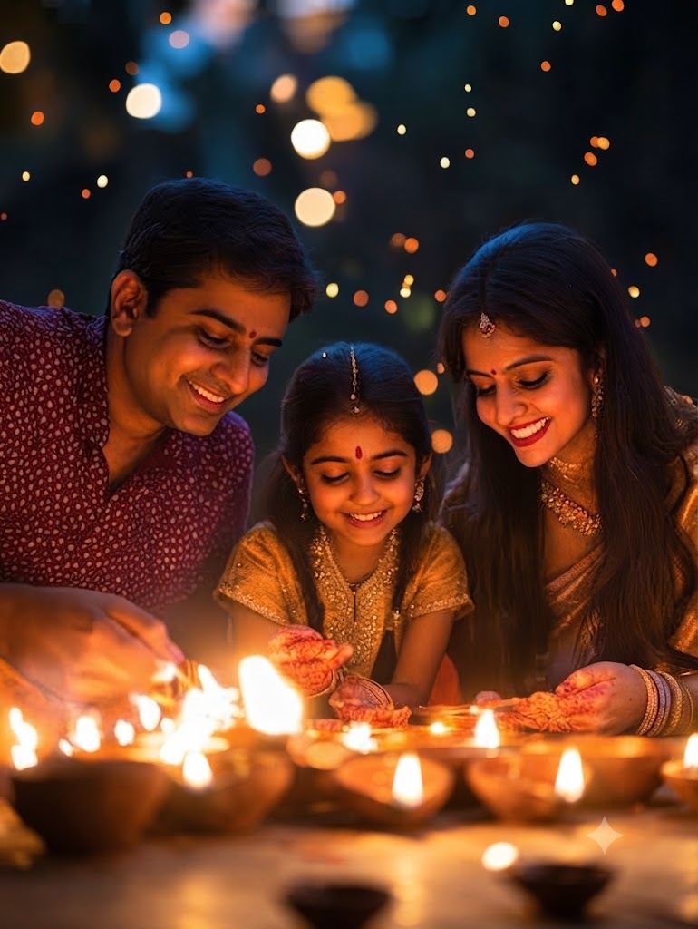 The Family Diwali Glow: A High-Definition 8k Cultural Family Portrait