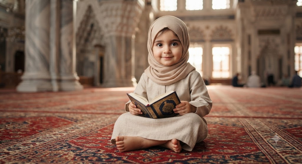 Mythological Digital Art — Little Pilgrim: A High-Definition 8k Mosque Portrait