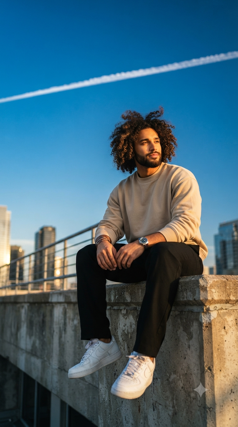 Golden Hour Rooftop Portrait