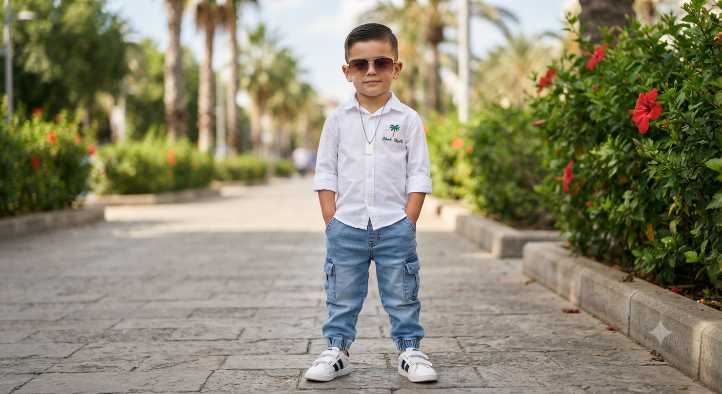 Sidewalk Cool: Toddler Tropical Street-Style Editorial