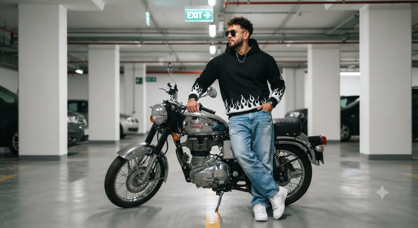 Underground Parking Garage Streetwear Portrait