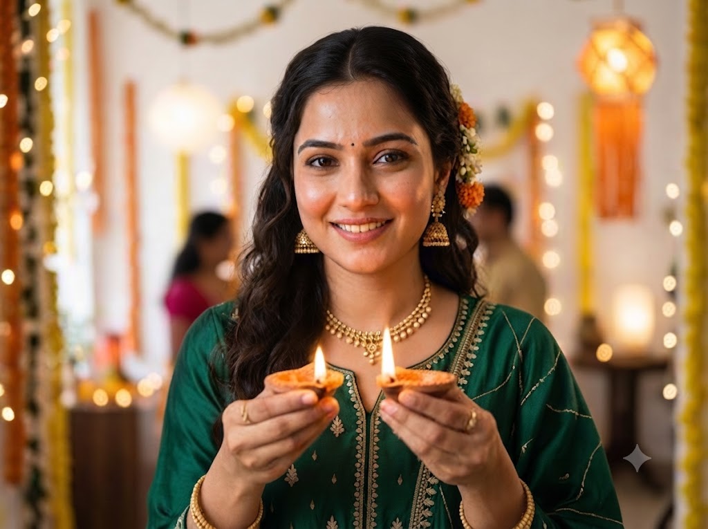 The Festival of Lights: A High-Definition 8k Fine-Art Cultural Portrait