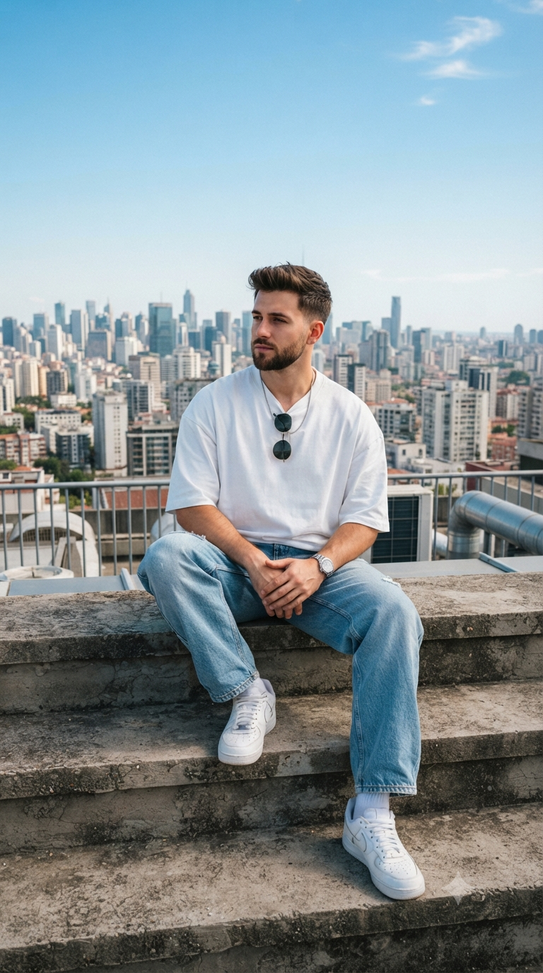 Urban Rooftop Skyline Portrait