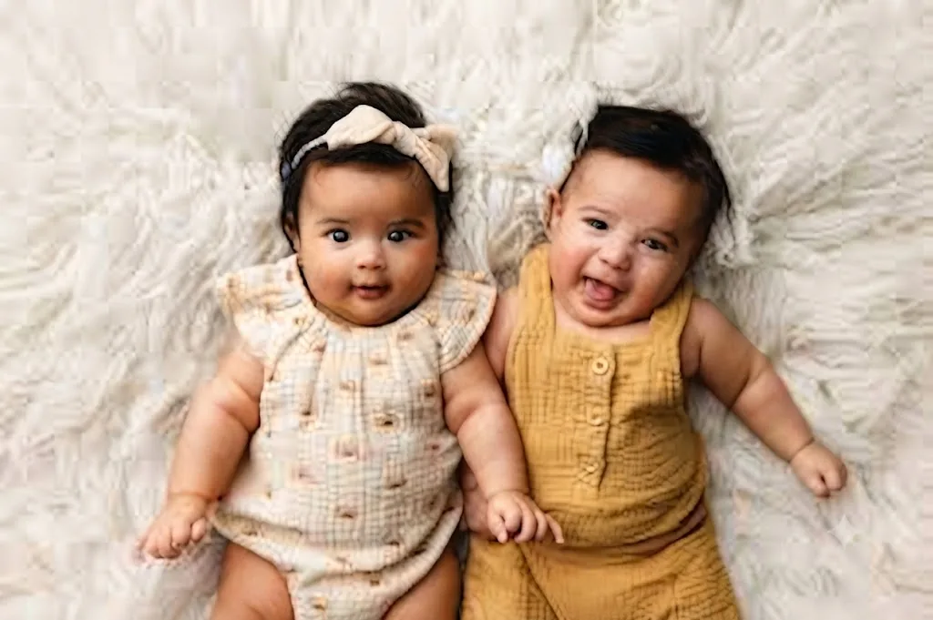 The Joyful Twins: A Cozy Newborn Studio Portrait