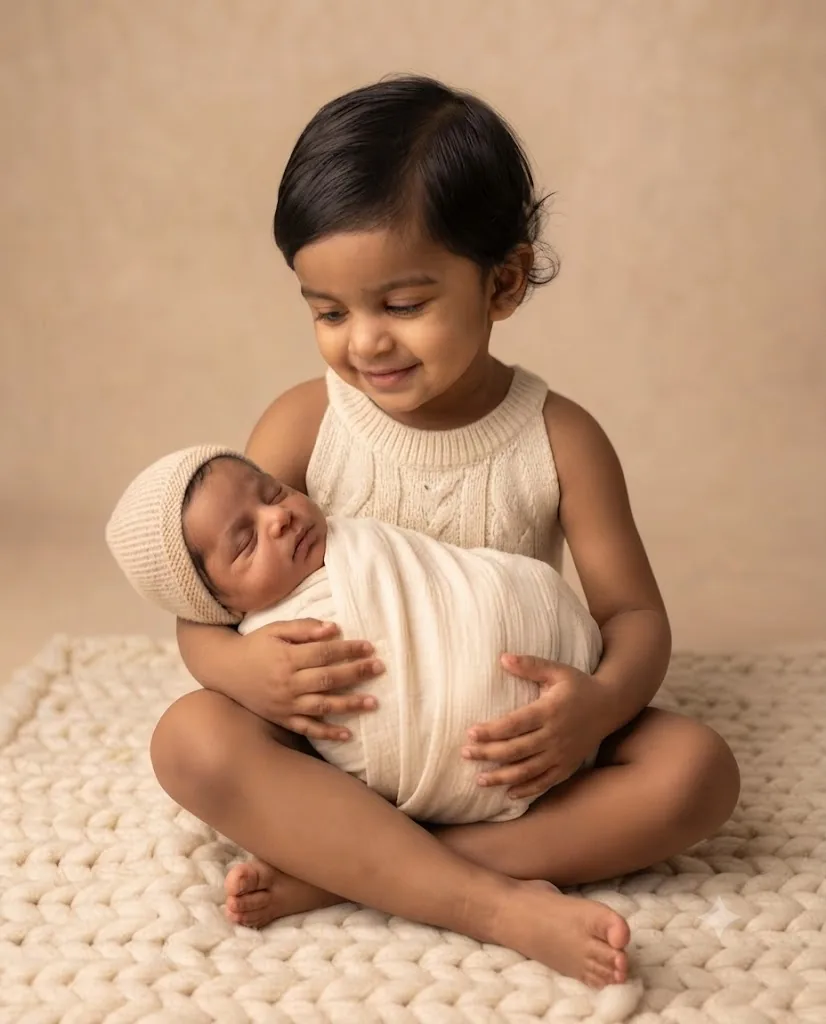 The Sweetest Hold: Sibling Love and Newborn Wonder