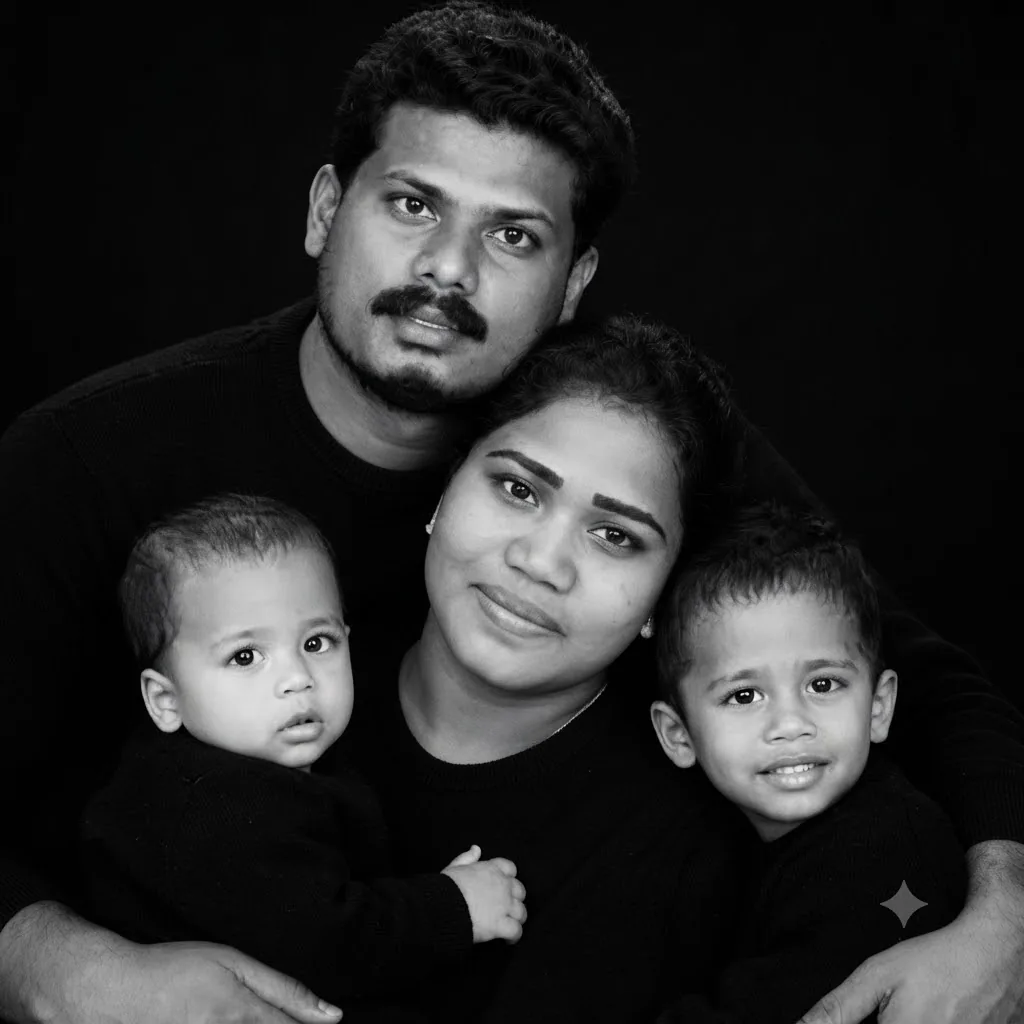The Bond: A Timeless Monochrome Family Portrait