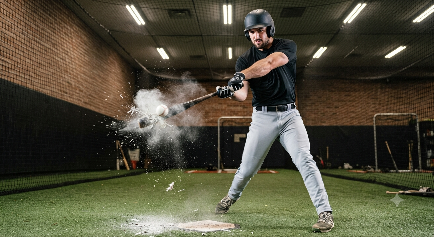 Indoor Batting Cage Impact Action