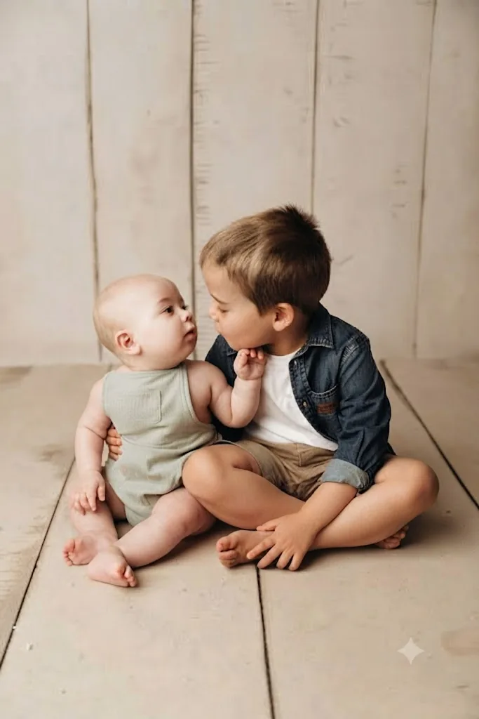 The Brotherly Bond: A Candid Childhood Moment