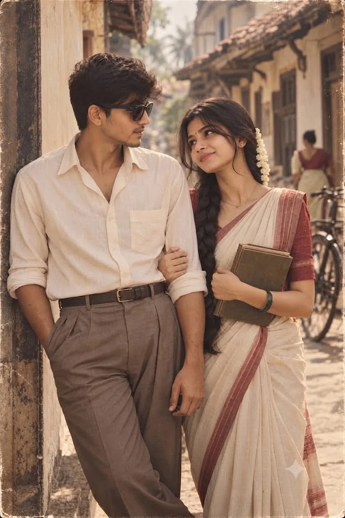 The Retro Romance: A 1940s Indian Portrait
