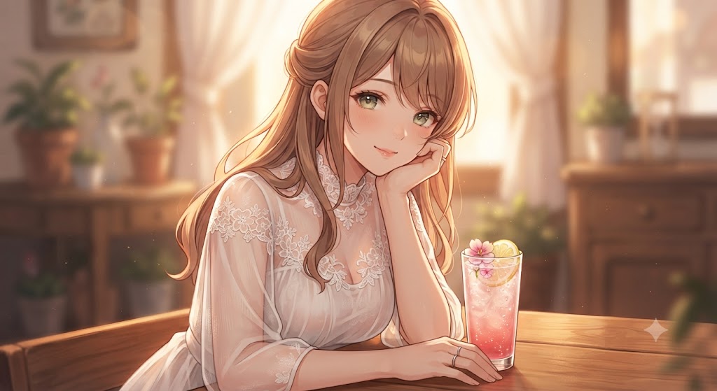 Digital Anime Artwork — Serene Bloom: A High-Definition 8k Anime Portrait