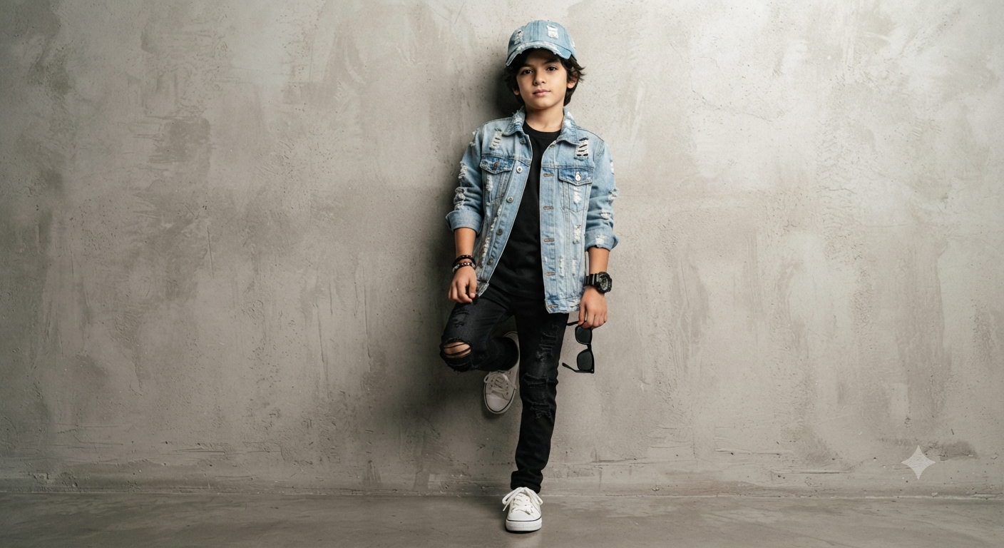 Concrete Edge: Edgy Children's Studio Fashion Editorial