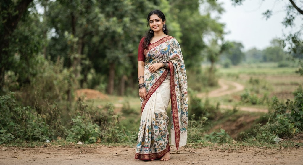 Kalamkari Flora: A High-Definition 8k Portrait