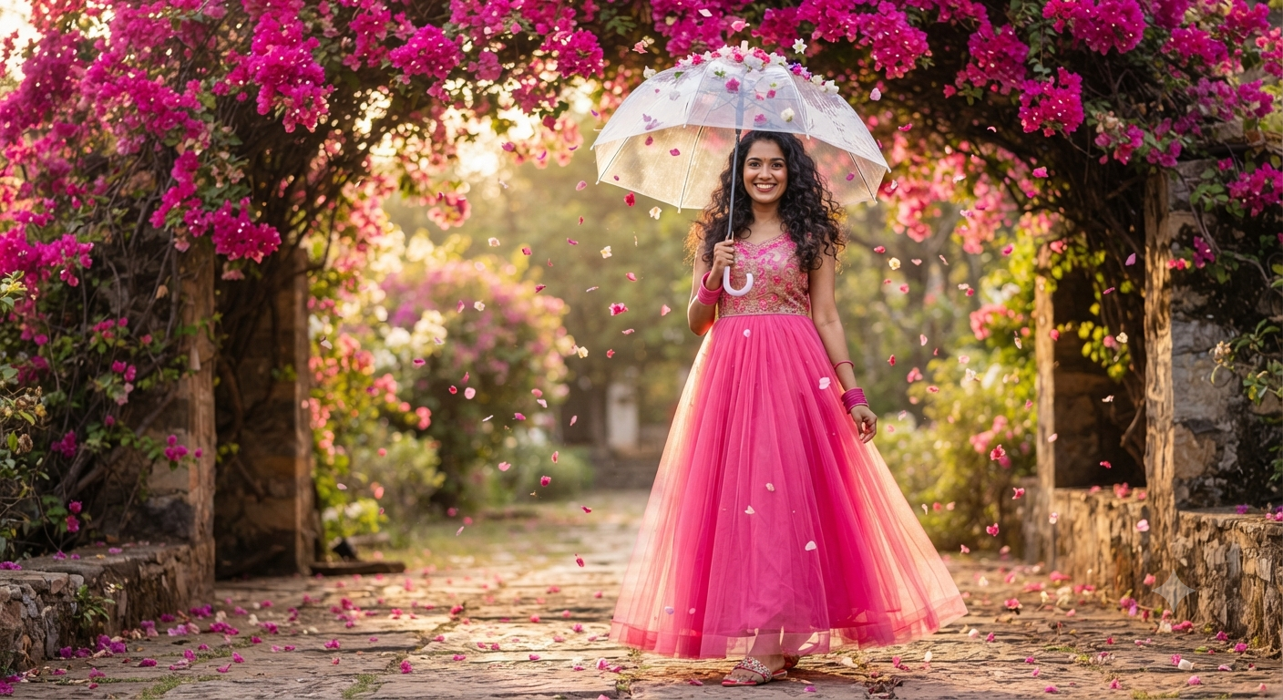 Botanical Fine Art Outdoor Photography — The Bougainvillea Bloom: A Magical Golden Hour Portrait