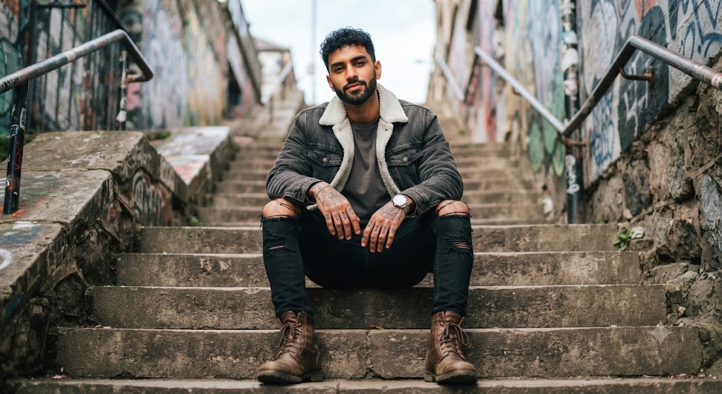 Urban Streetwear Staircase Portrait