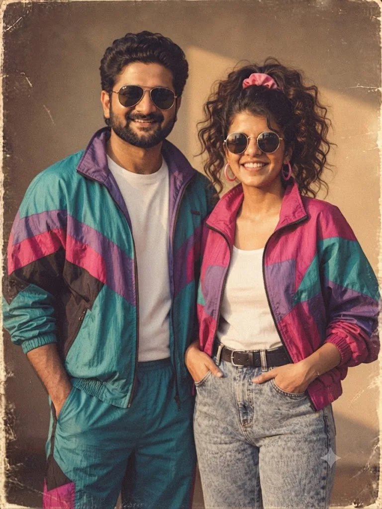 The 80s Couple: A Coordinated Windbreaker Snapshot