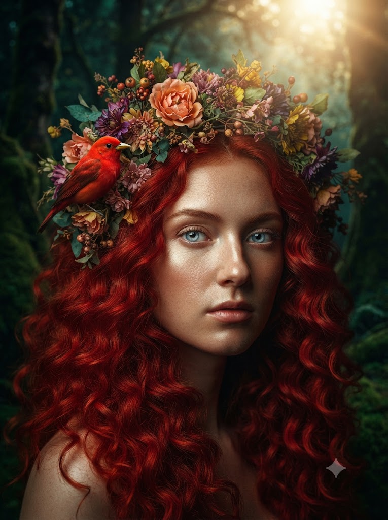 Flora's Guardian: A High-Definition 8k Fine-Art Portrait