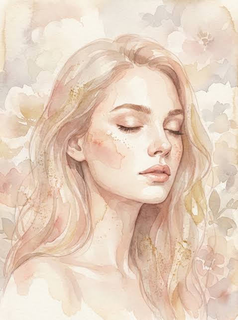 Serene Watercolor Portrait