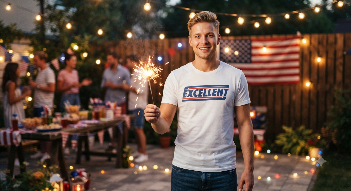 Backyard Sparkler Celebration Portrait