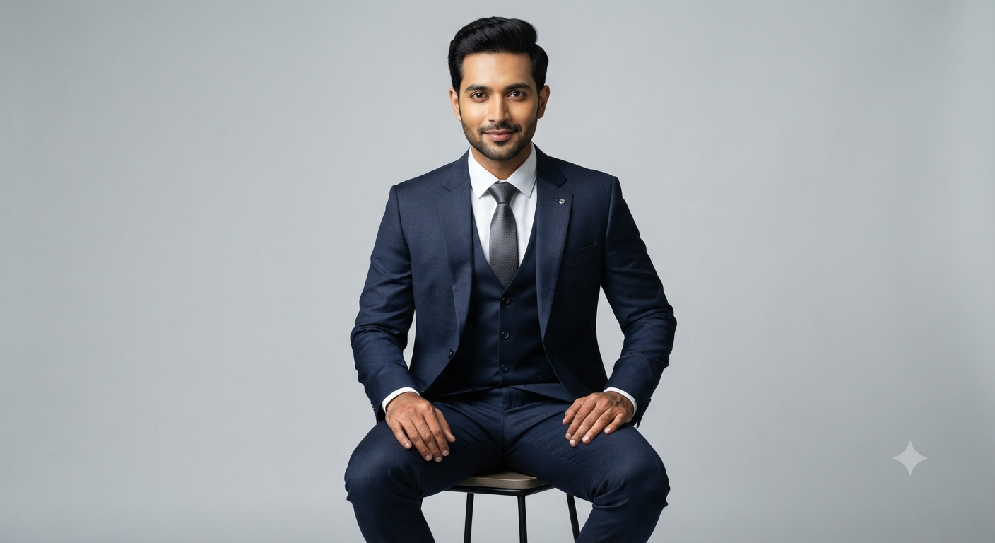 Monochromatic corporate Portraiture — Confident Corporate Professional Studio Portrait