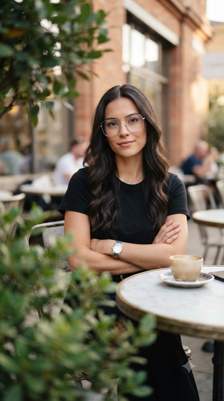 Outdoor Café Confident Portrait
