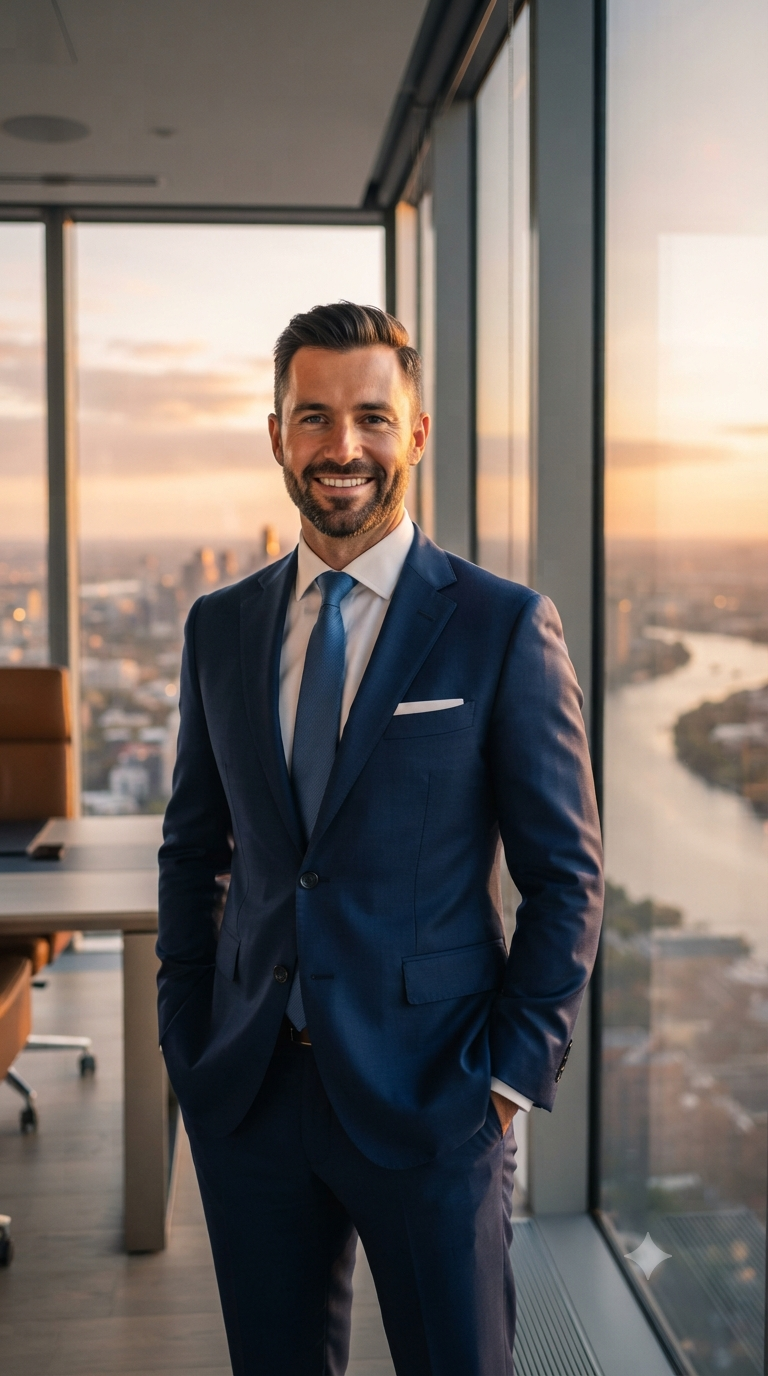 Golden Hour Skyline Executive Portrait