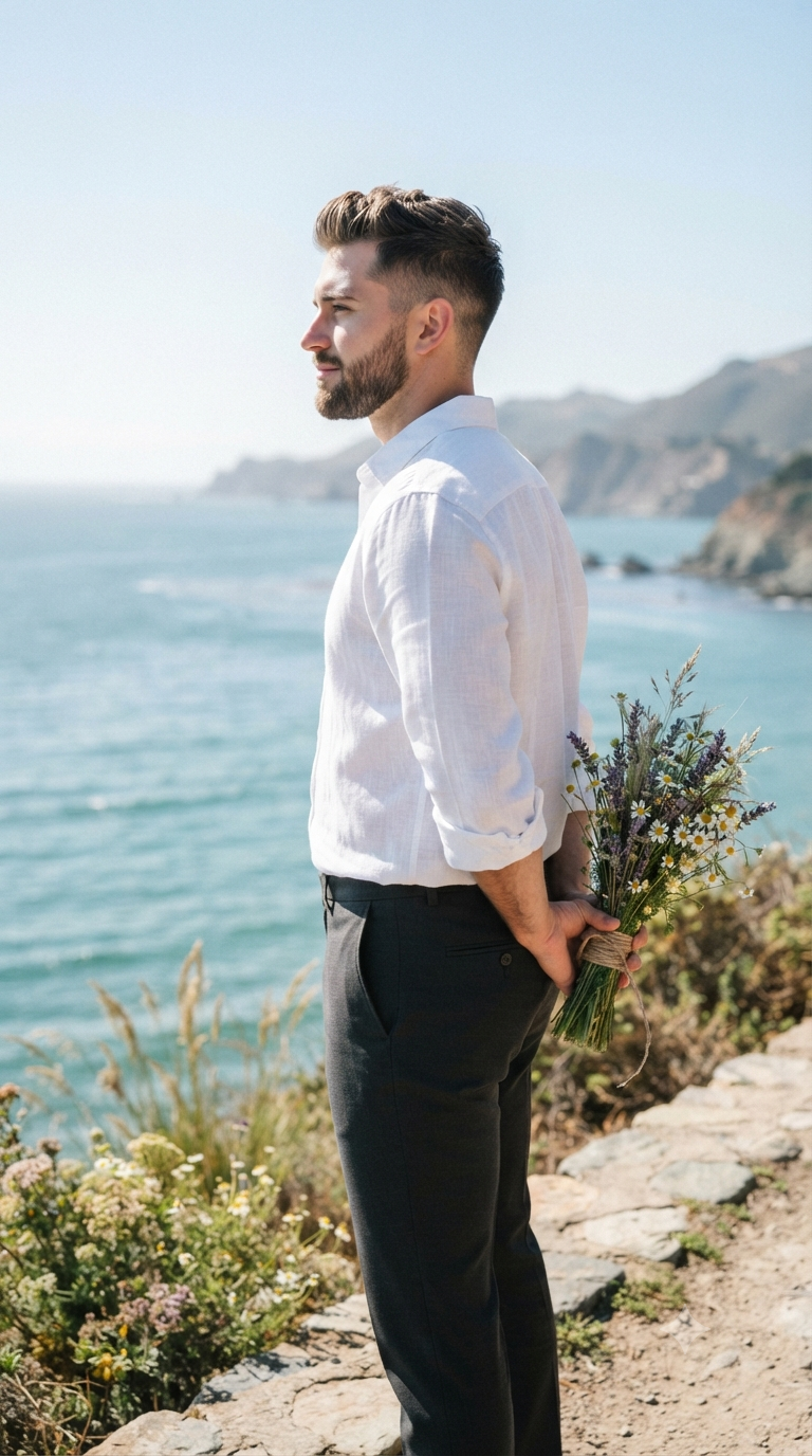 Coastal Wildflower Romance Portrait