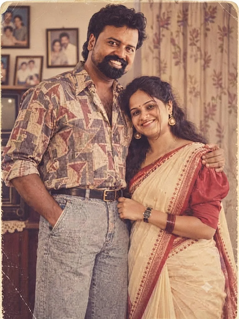 The Nostalgic Snapshot: A 1990s Indian Portrait