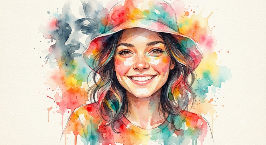 Spectrum Spirit: A High-Definition 8k Watercolor Portrait