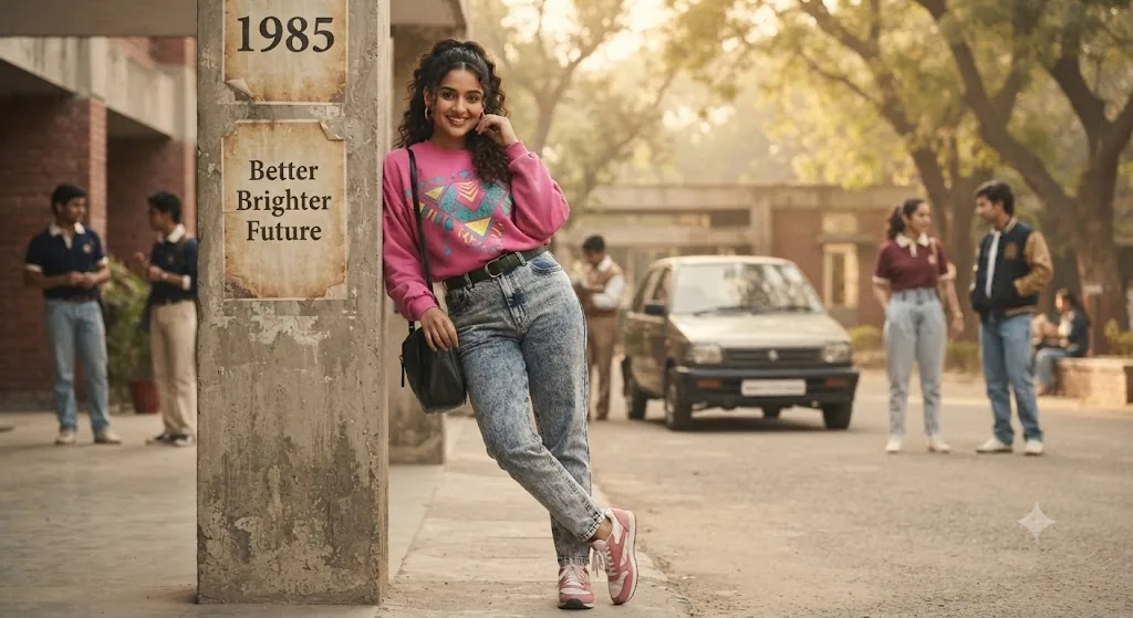 The 80s Vibe: A High-Definition Retro-Streetwear Portrait