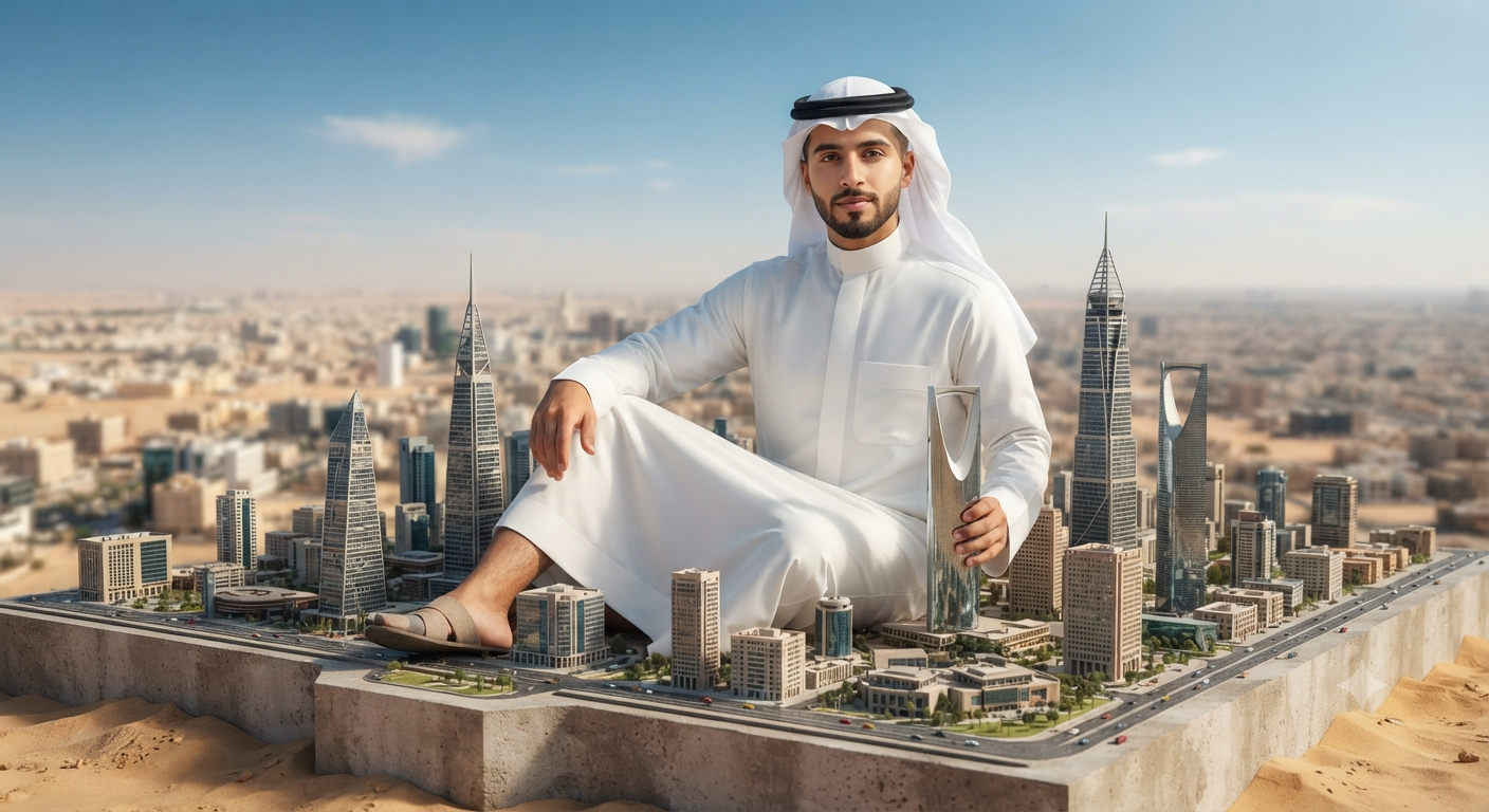 Surreal Riyadh Miniature Skyline Giant Portrait