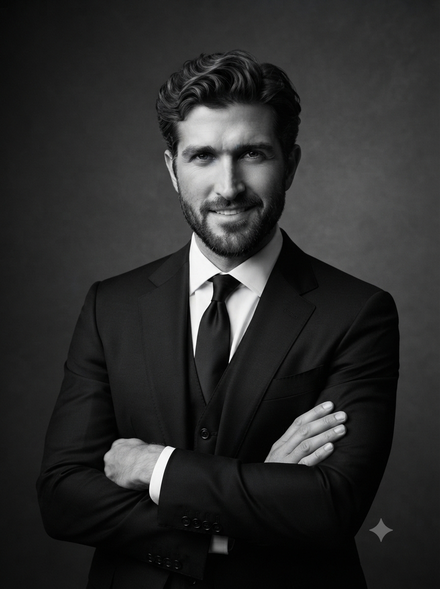 Monochrome Executive: Confident Business Portrait