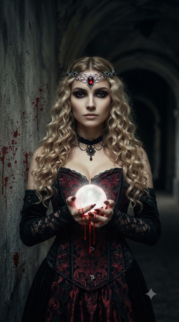 Bloodstone Oracle: A High-Definition 8k Gothic Portrait